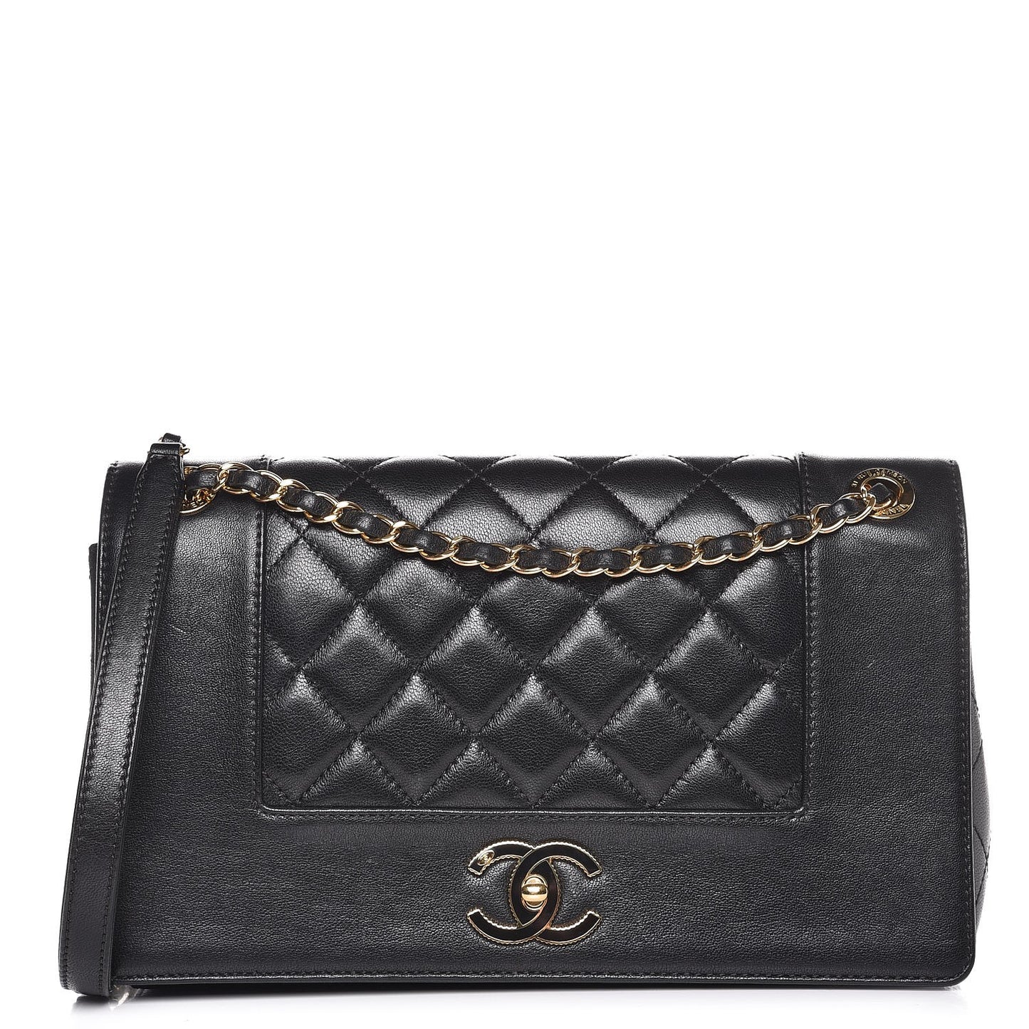 Sheepskin Quilted Vintage Mademoiselle Flap Black
