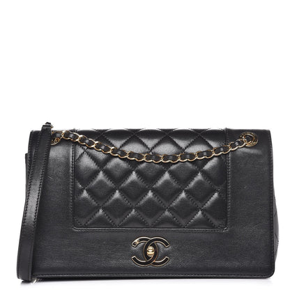 Chanel Sheepskin Quilted Vintage Mademoiselle Flap Black 1 of 8