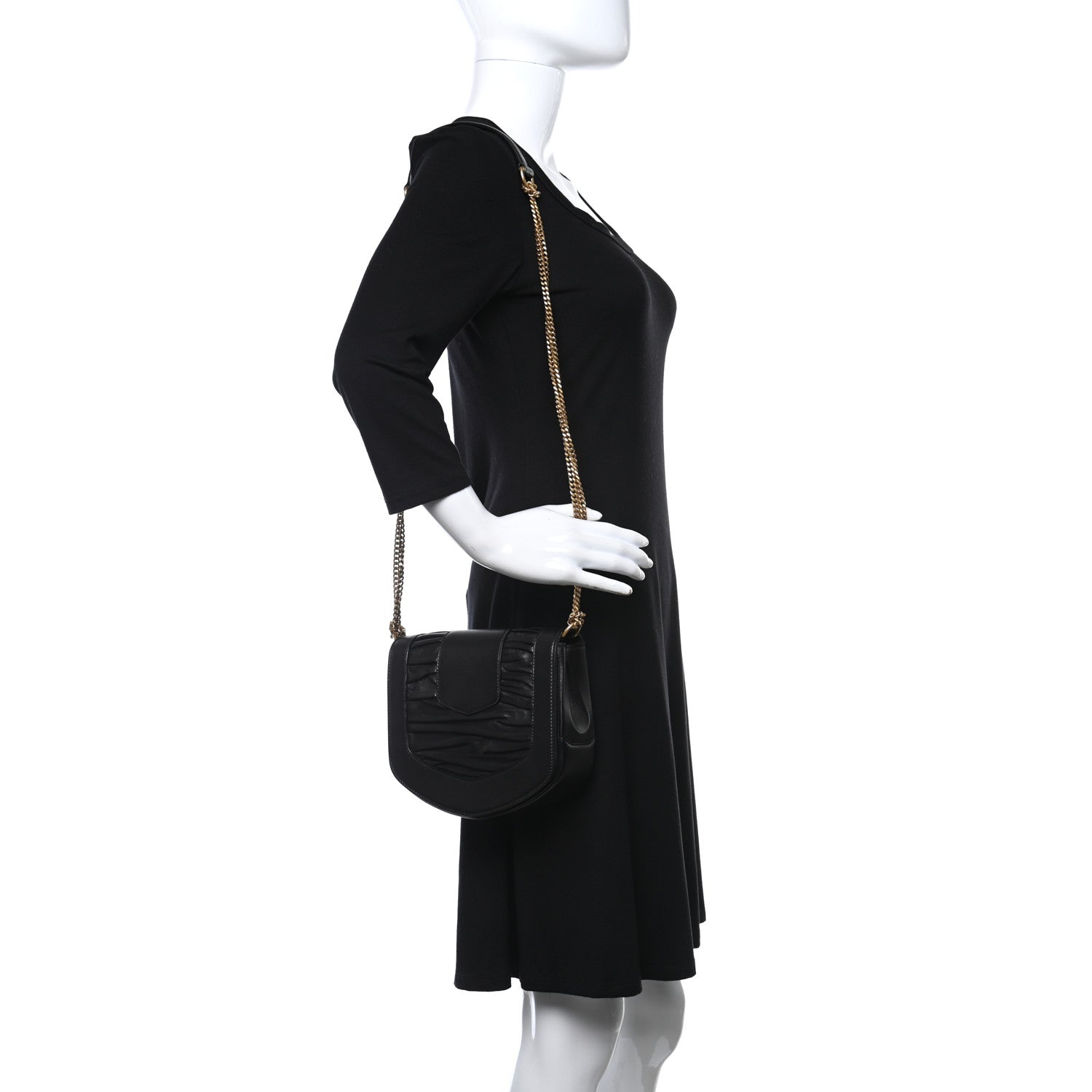 Saint Laurent Lambskin Chrissie Chain Shoulder Bag Black 2 of 12