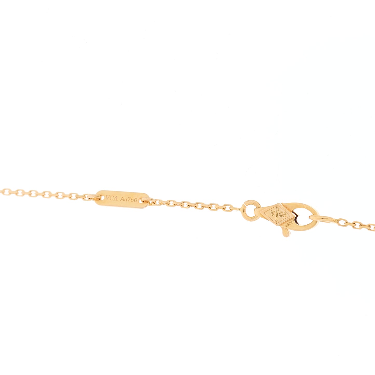 18K Rose Gold Carnelian Sweet Alhambra Pendant Necklace