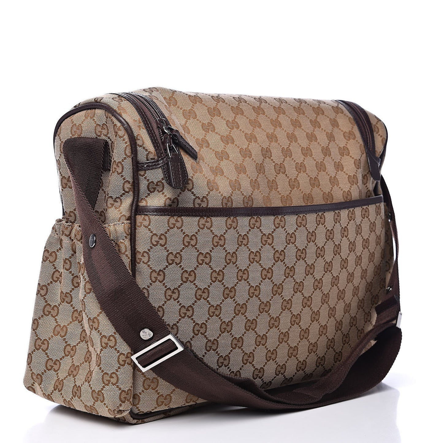 Monogram Natural Pigskin Large Diaper Bag Beige Ebony Cocoa Dark Chocolate
