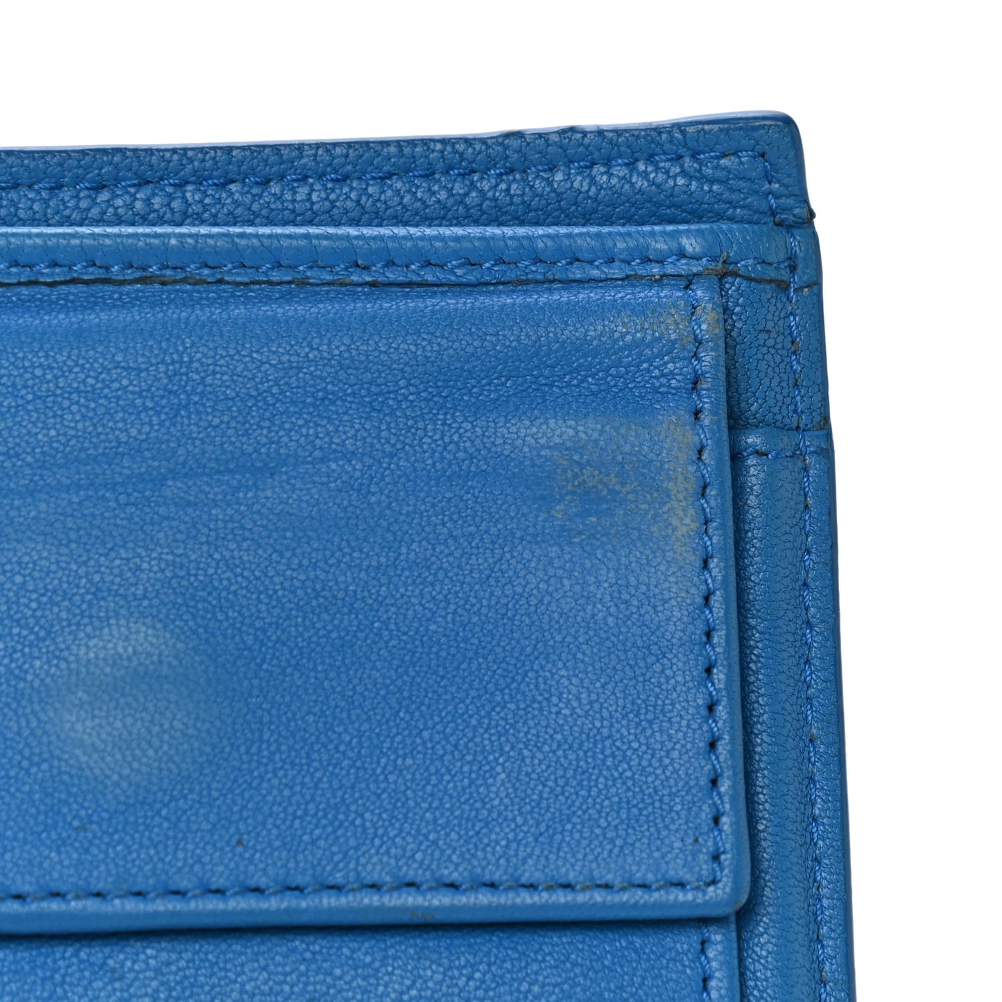 Nappa Intrecciato Bi-Fold Wallet Blue