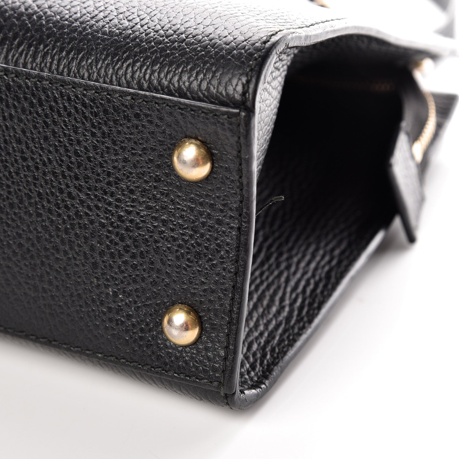 Gucci Pebbled Calfskin Medium Soho Top Handle Satchel Black 6 of 10