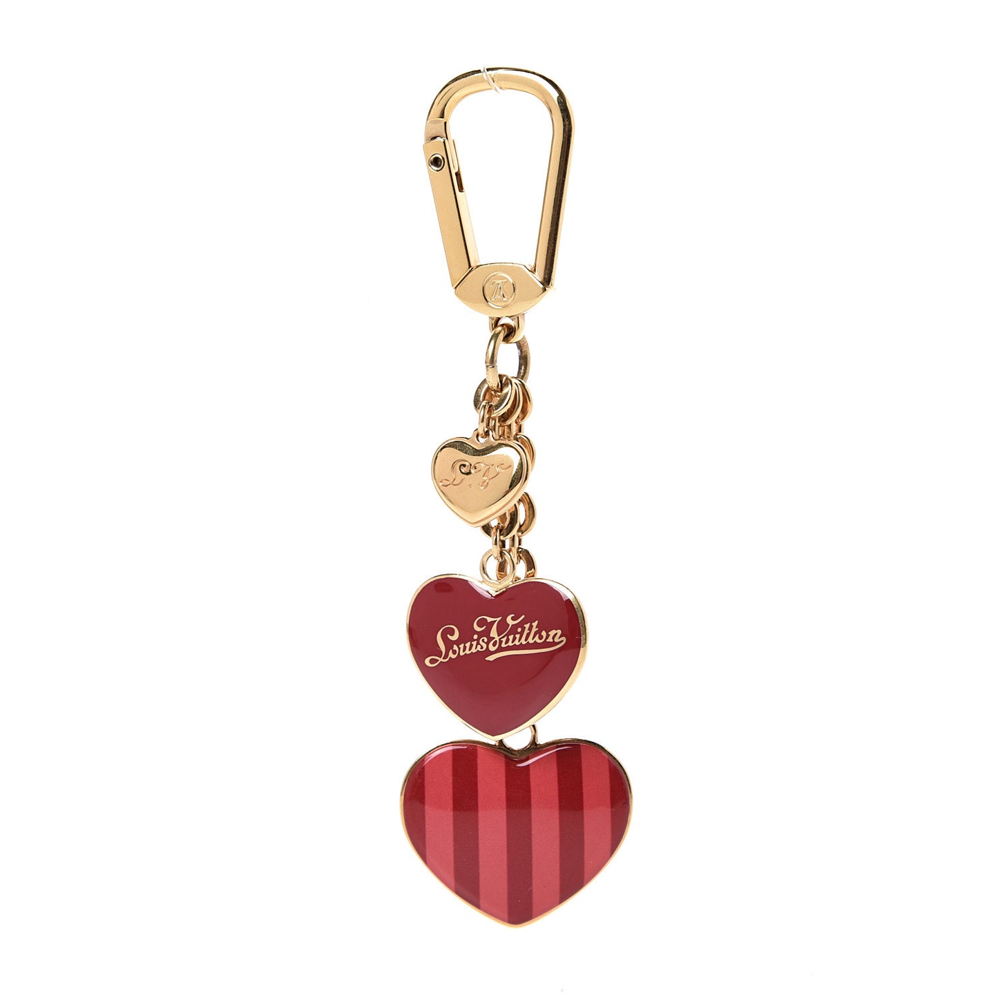 Rayures Coeur Bag Charm Key Holder Pomme D'Amour