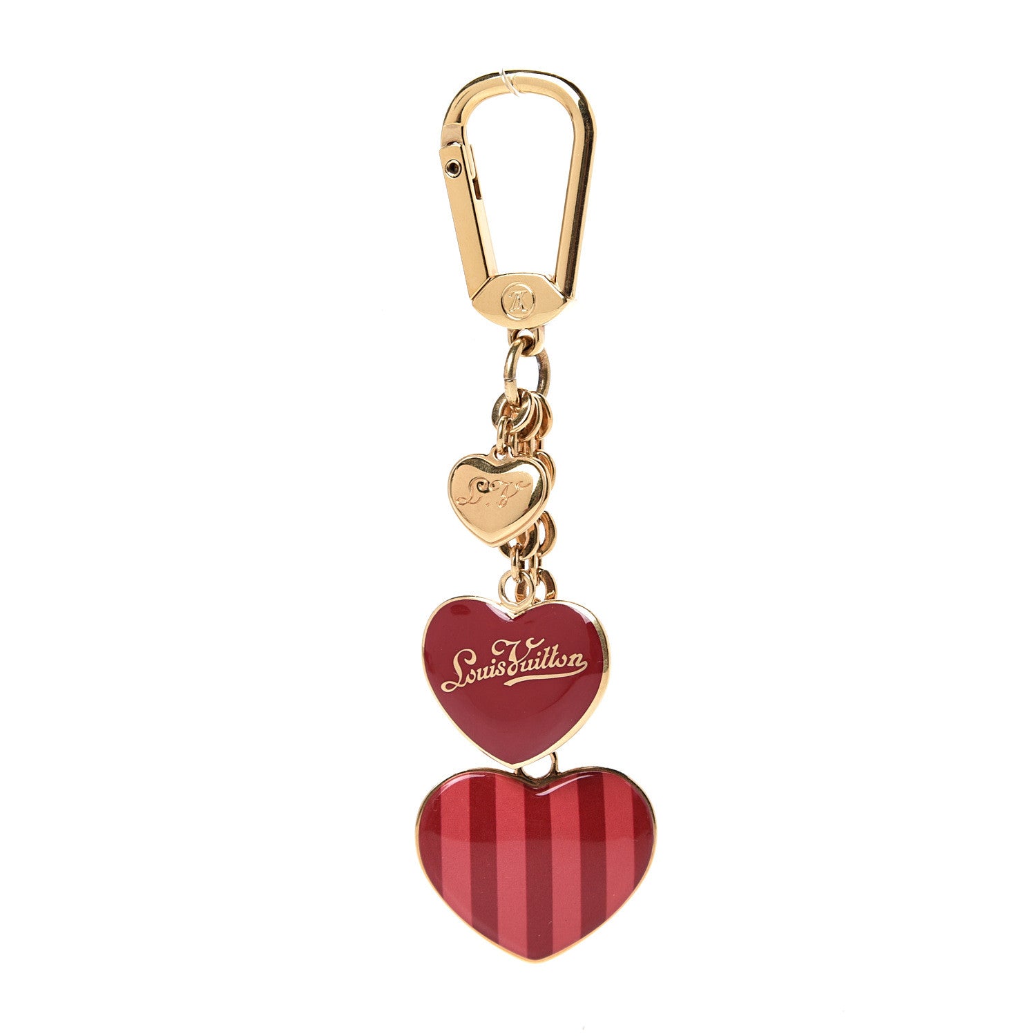 Louis Vuitton Rayures Coeur Bag Charm Key Holder Pomme D'Amour 1 of 5