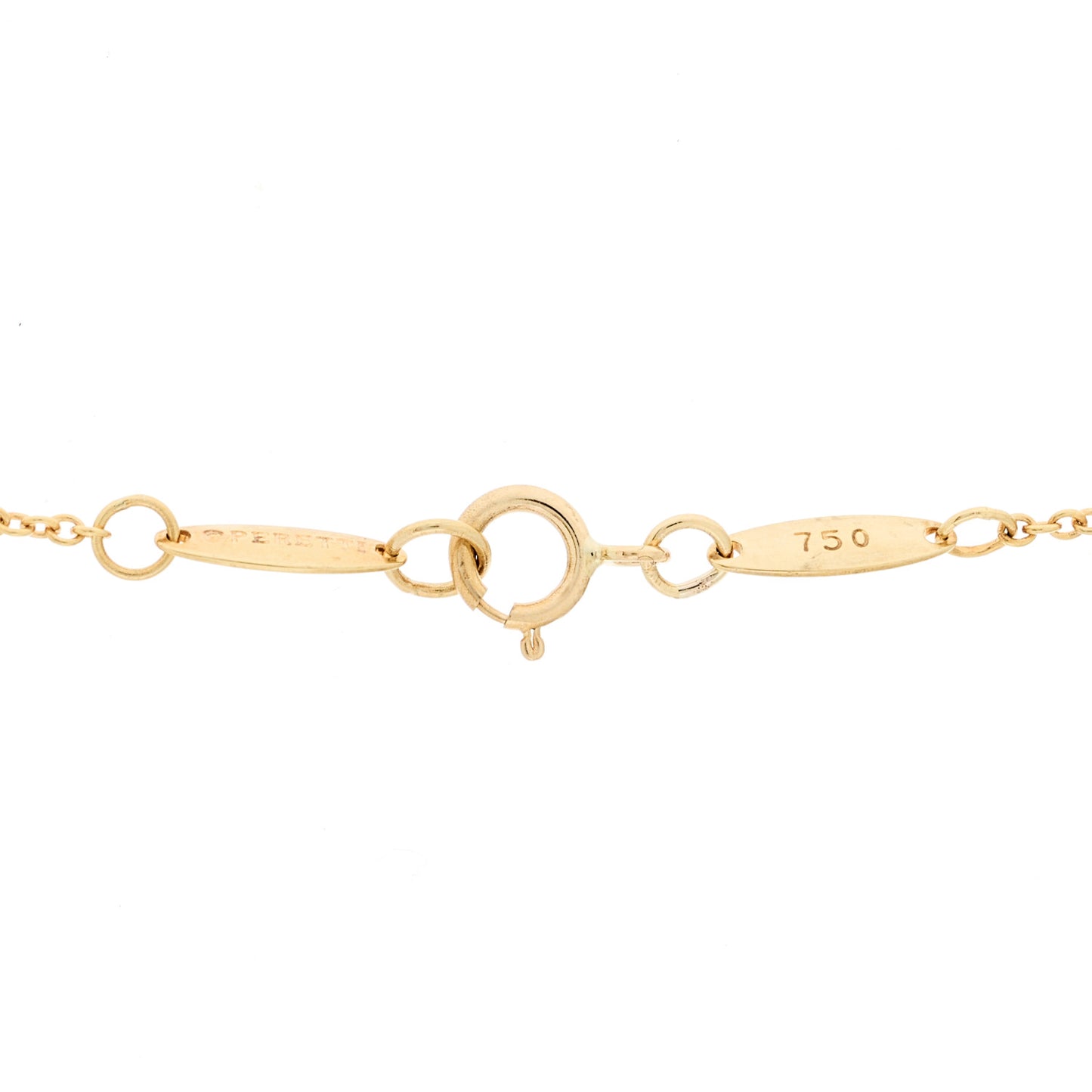 18K Yellow Gold 18mm Elsa Peretti Bean Pendant Necklace