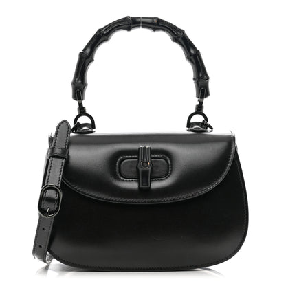 Gucci Boarded Dyana Lux Calfskin Web Monochrome Small Bamboo 1947 Top Handle Bag Black 1 of 9