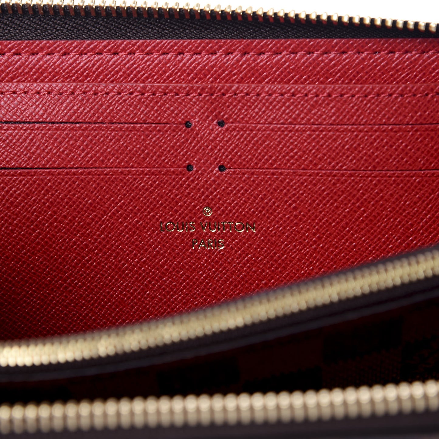 Damier Ebene Clemence Wallet Cherry