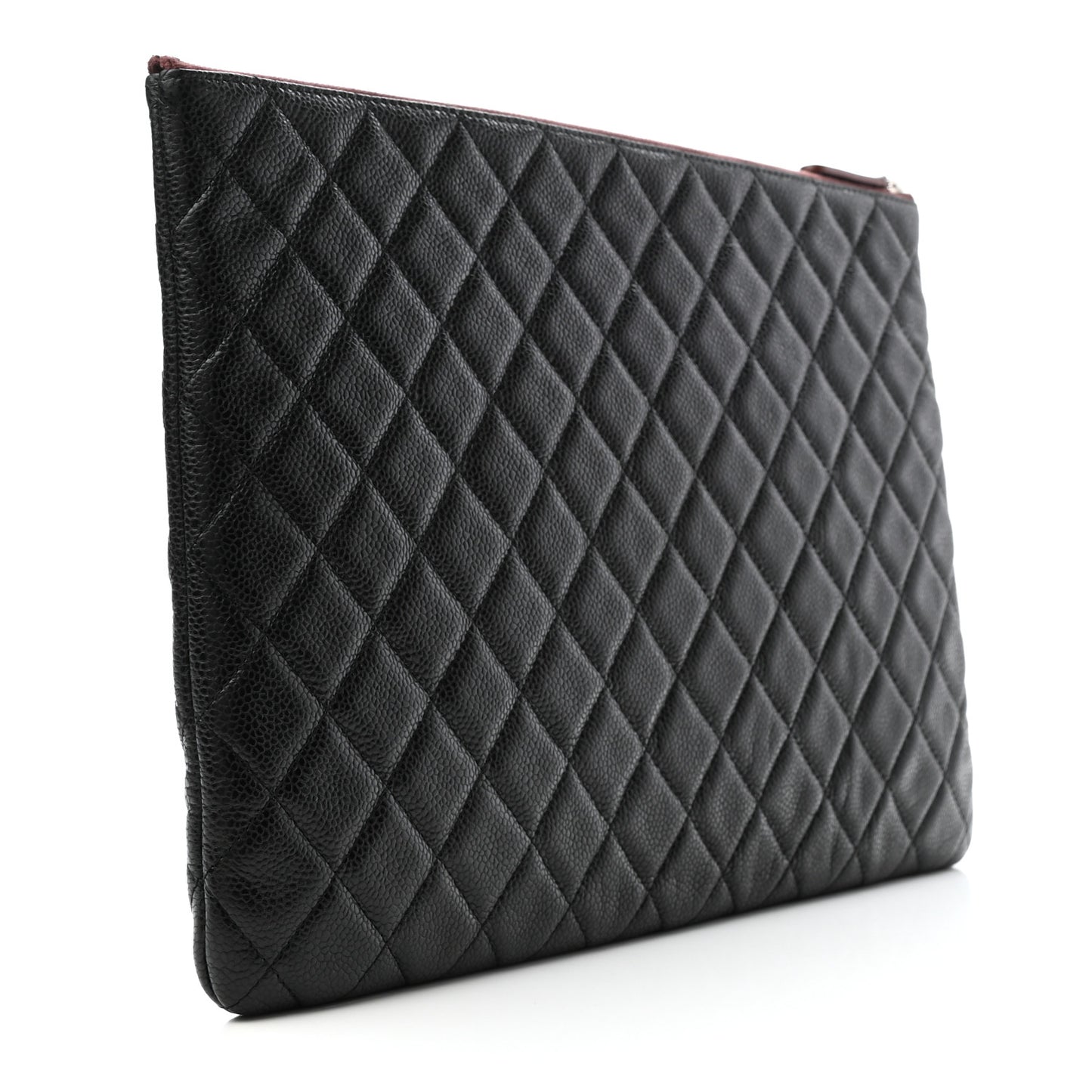 Caviar Quilted Large Cosmetic Case Black
