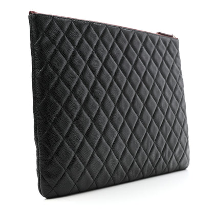 Chanel Caviar Quilted Large Cosmetic Case Black 3 of 7