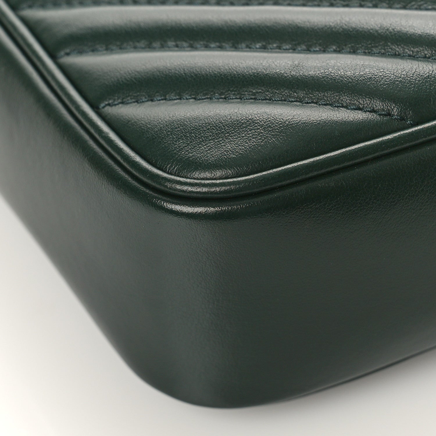Saint Laurent Calfskin Matelasse Monogram Lou Camera Bag New Vert Fonce 7 of 8