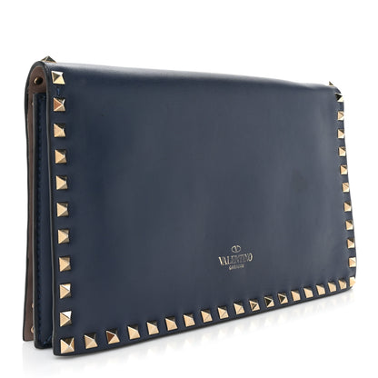 Valentino Garavani Nappa Rockstud Wristlet Clutch Indigo 3 of 13