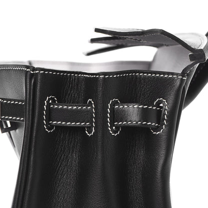 Hermes Swift Horseshoe Birkin 25 Black White 26 of 35