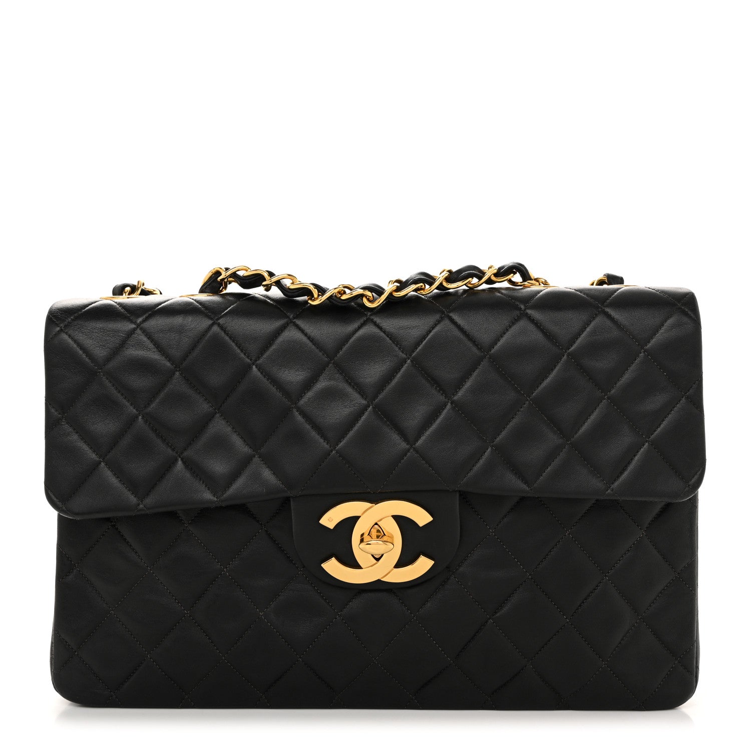 Chanel Lambskin Quilted XL Jumbo Single Flap Black 1 of 14