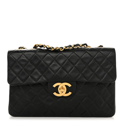Chanel Lambskin Quilted XL Jumbo Single Flap Black 1 of 14