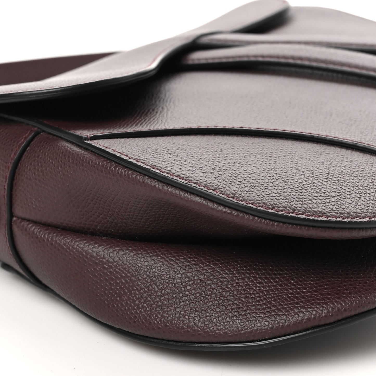 Grained Calfskin Saddle Bag  Burgundy