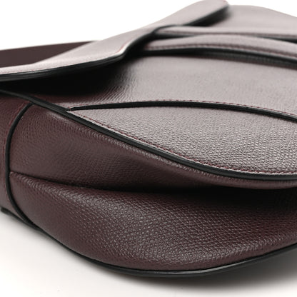Christian Dior Grained Calfskin Saddle Bag  Burgundy 9 of 10
