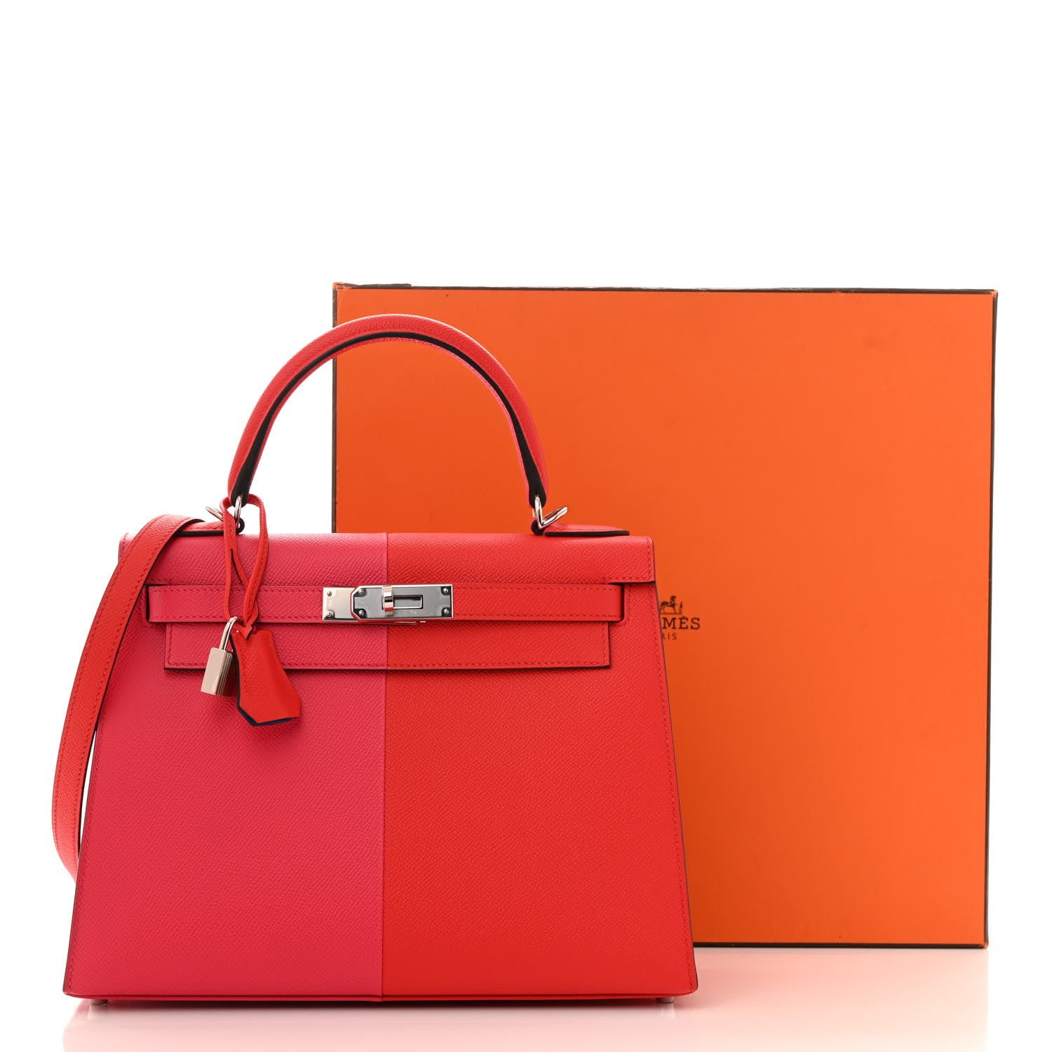 Hermes Epsom Casaque Kelly Sellier 28 Rouge Coeur Rose Extreme Bleu Zanzibar 12 of 12