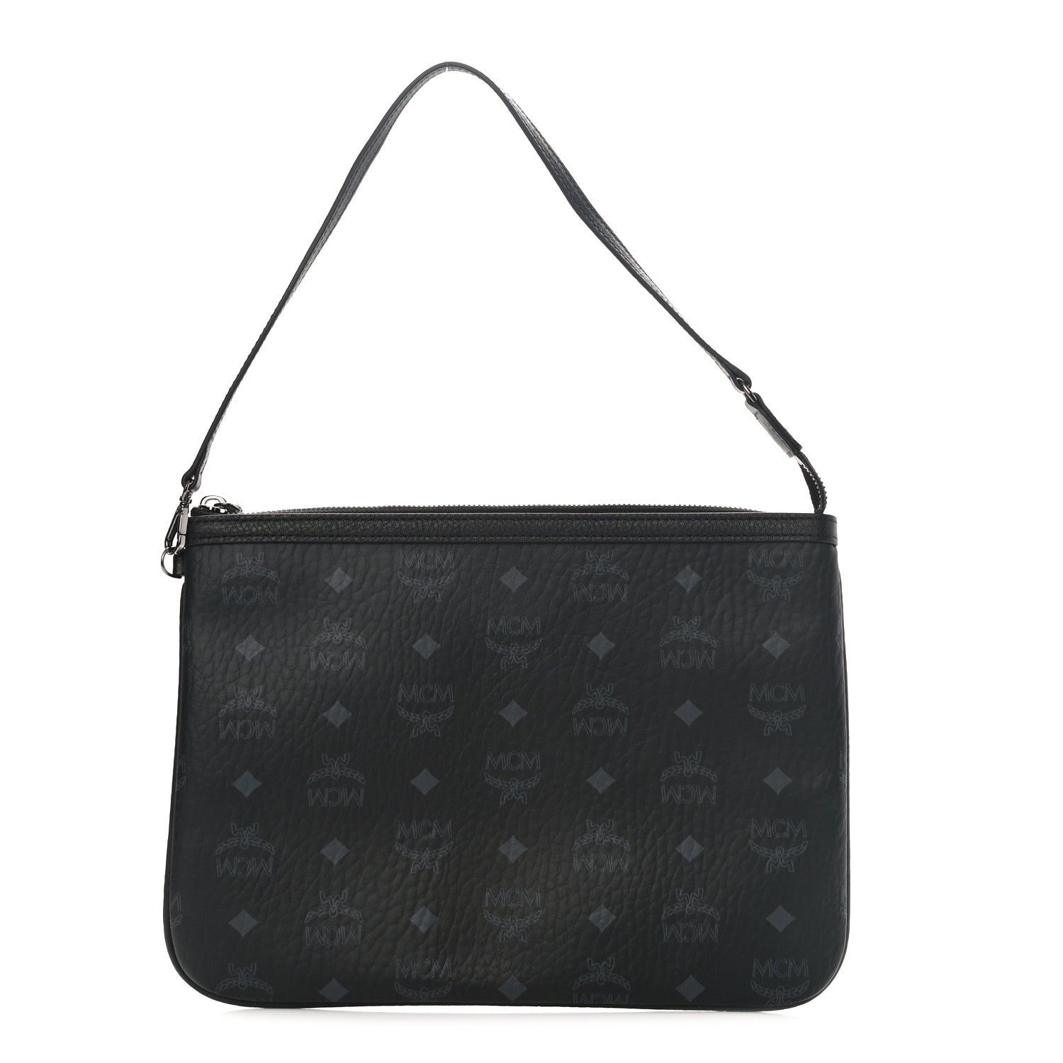 MCM Visetos Liz Shopper Tote Pouch Black 1 of 6