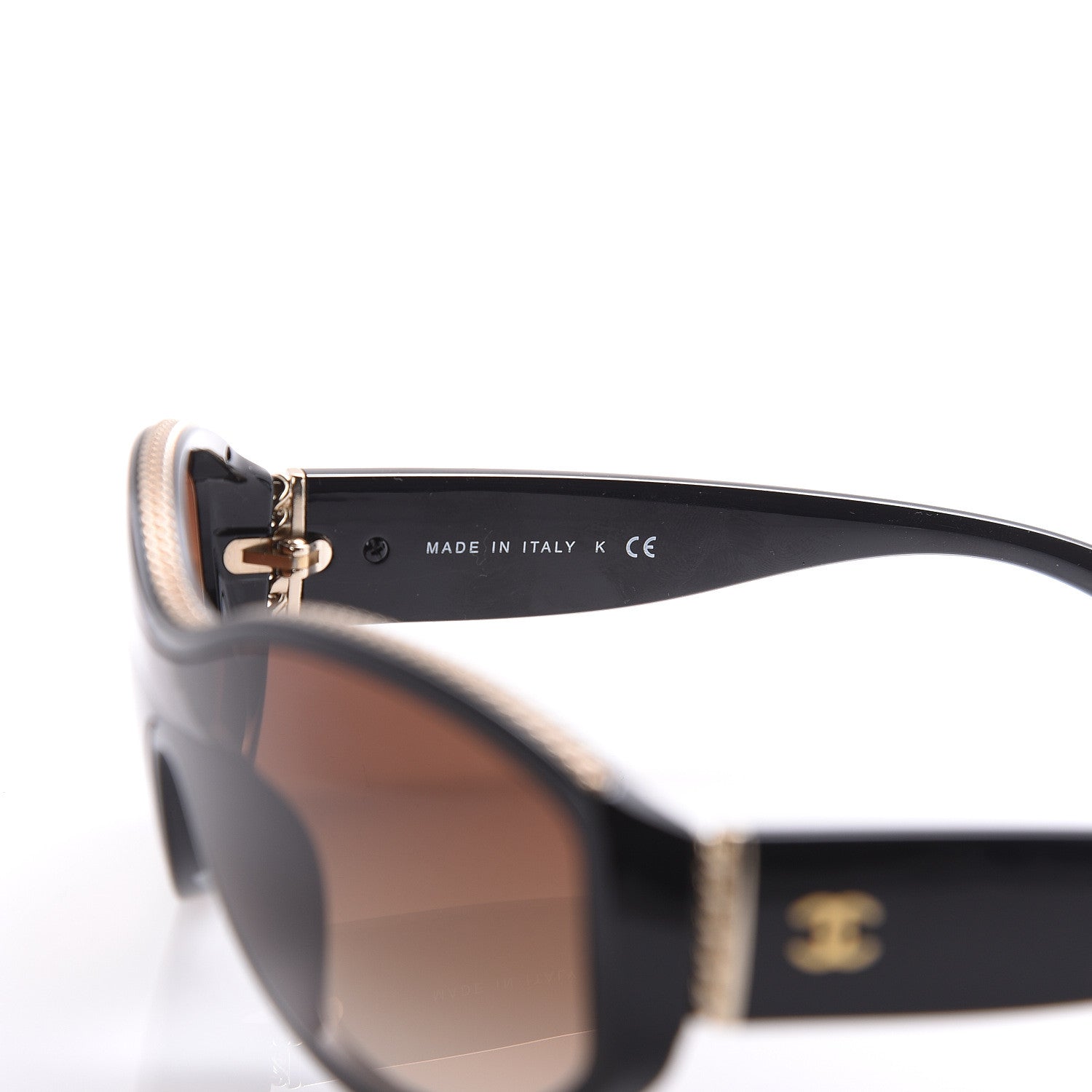 Chanel Shield Sunglasses 6052 Black Gold 5 of 7