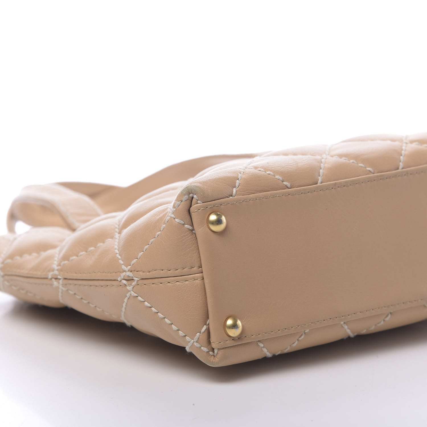 Chanel Calfskin Wild Stitch Tote Beige 9 of 12