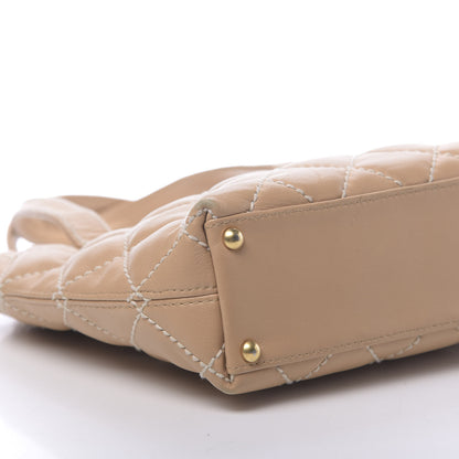 Chanel Calfskin Wild Stitch Tote Beige 9 of 12