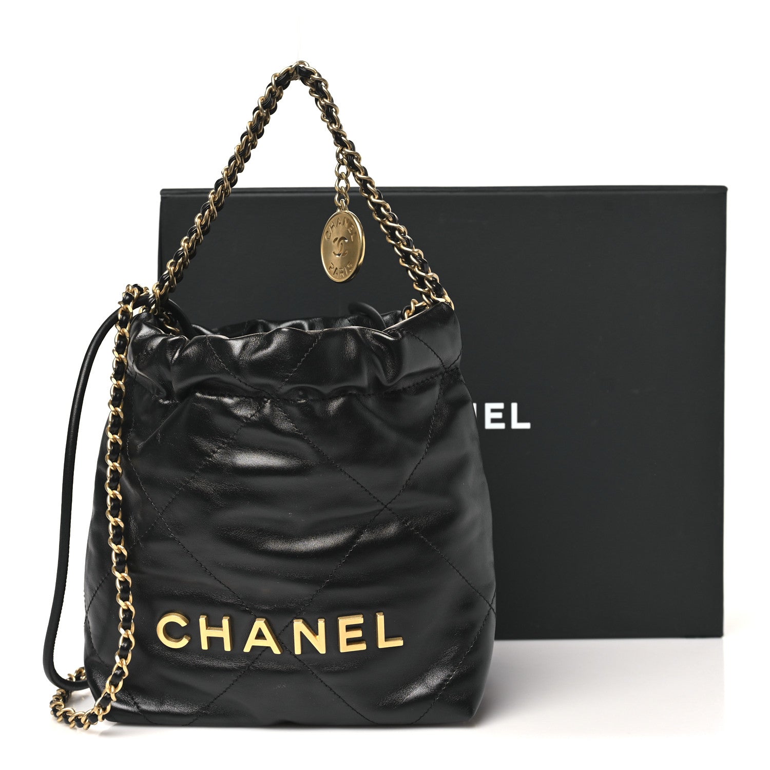 Chanel Shiny Calfskin Quilted Mini Chanel 22 Black 11 of 11