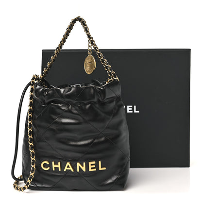 Chanel Shiny Calfskin Quilted Mini Chanel 22 Black 11 of 11