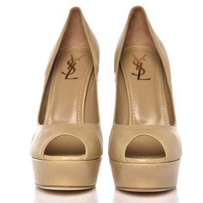 Saint Laurent Calfskin Palais 105 Pumps 40.5 Beige 2 of 10