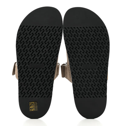 Hermes Suede Goatskin Womens Chypre Sandals 41 Etoupe 5 of 7