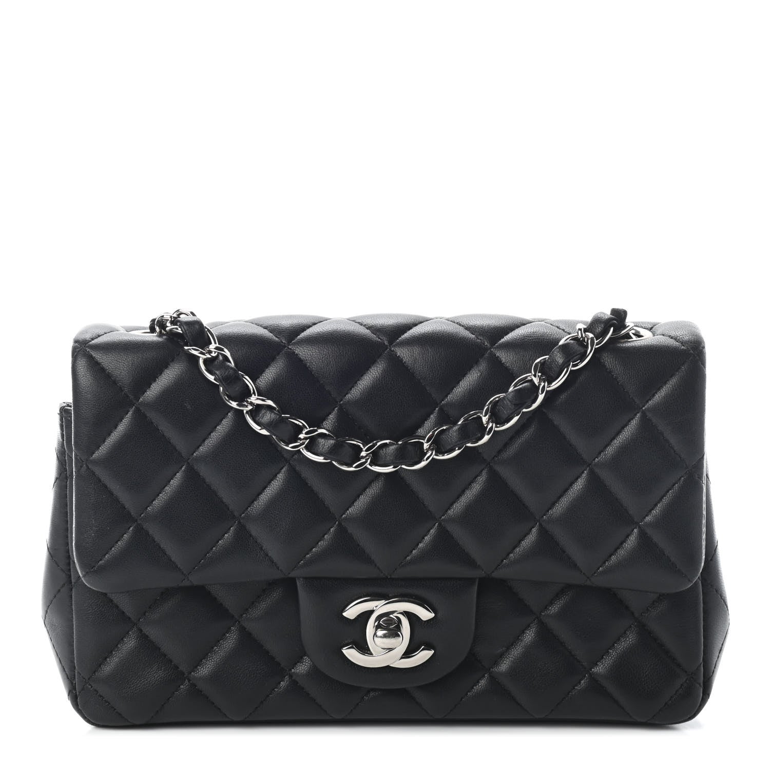 Chanel Lambskin Quilted Mini Rectangular Flap Black 1 of 8
