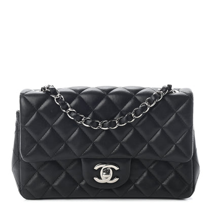 Chanel Lambskin Quilted Mini Rectangular Flap Black 1 of 8
