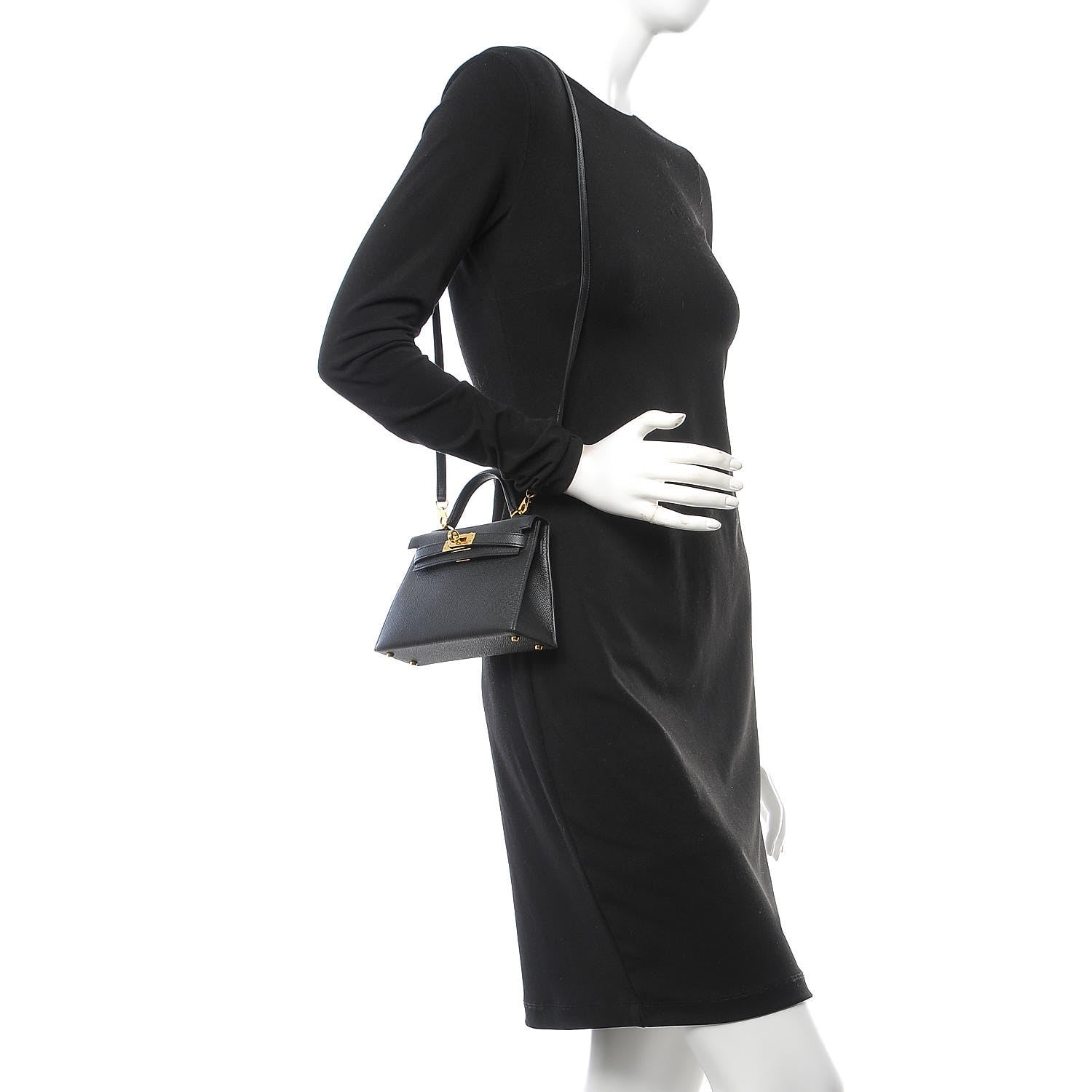 Hermes Epsom Mini Kelly Sellier 20 Black 2 of 8