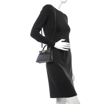 Hermes Epsom Mini Kelly Sellier 20 Black 2 of 8