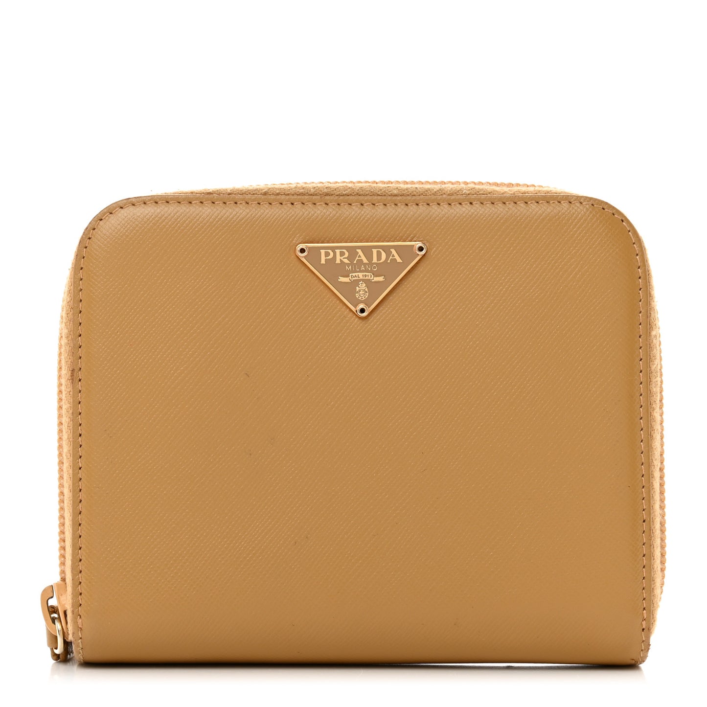 Saffiano Triangle Compact Zip Around Wallet Miele