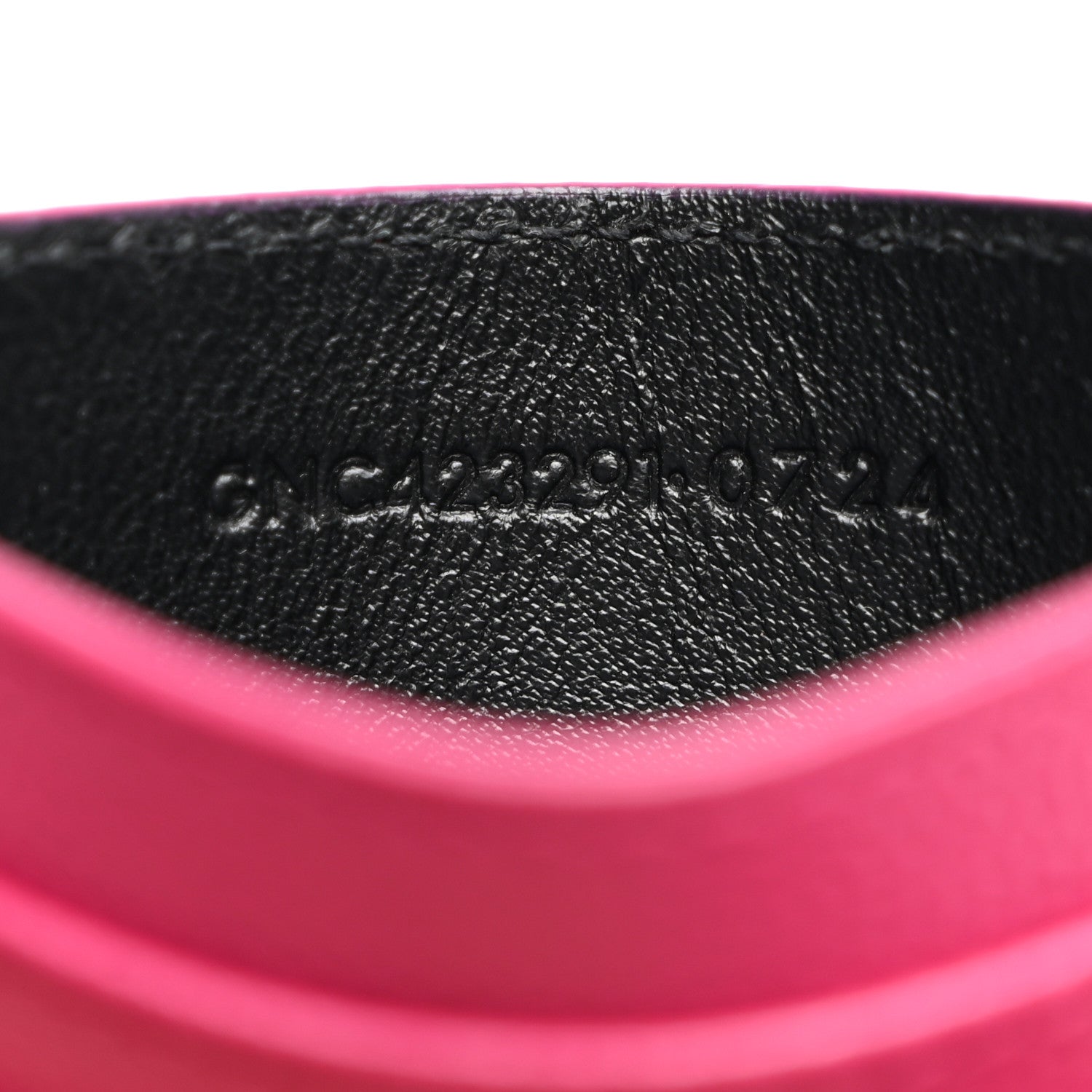 Saint Laurent Grain De Poudre Matelasse Chevron Monogram Credit Card Case Fresh Fuxia 7 of 7