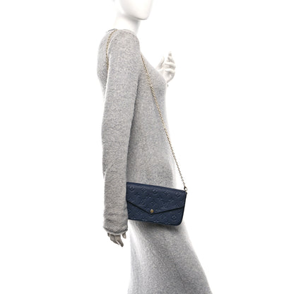 Louis Vuitton Empreinte Pochette Felicie Chain Wallet Navy 2 of 11