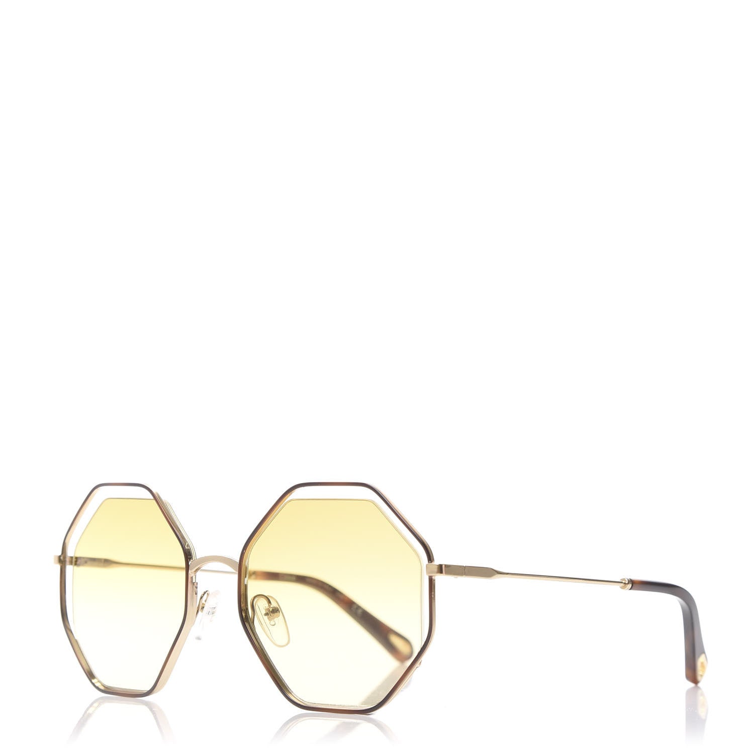 Chloe Octagonal Sunglasses CE132S Gold 1 of 9