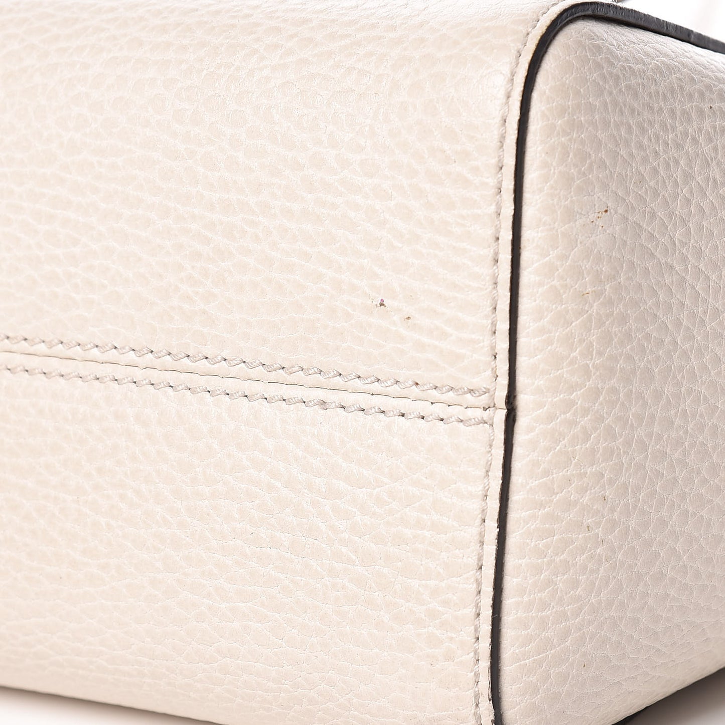 Dollar Calfskin Mini Swing Top Handle Bag Mystic White