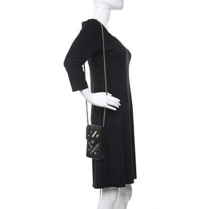 Chanel Lambskin Quilted Lucky Charm Phone Holder Black 2 of 10