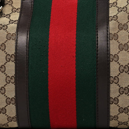Gucci Monogram Vintage Web Medium Boston Dark Brown 8 of 17