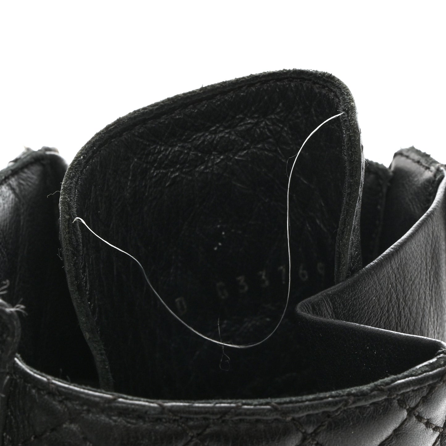 Calfskin Quilted Lace Up Combat Boots 37 Black