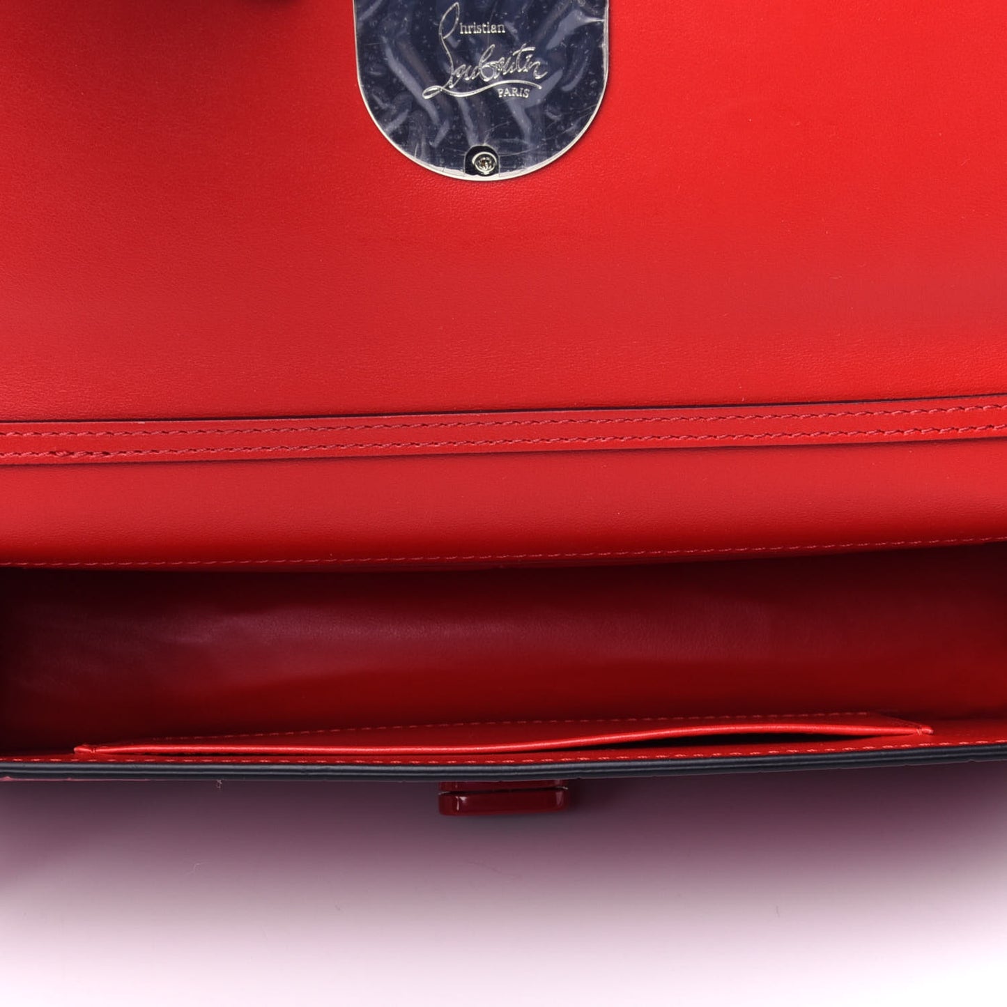 Calfskin Alligator Embossed Elisa Baguette Red
