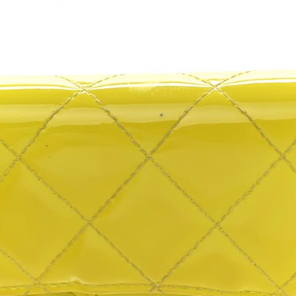 Chanel Patent Quilted Large Gusset Flap Wallet Yellow 14 of 15