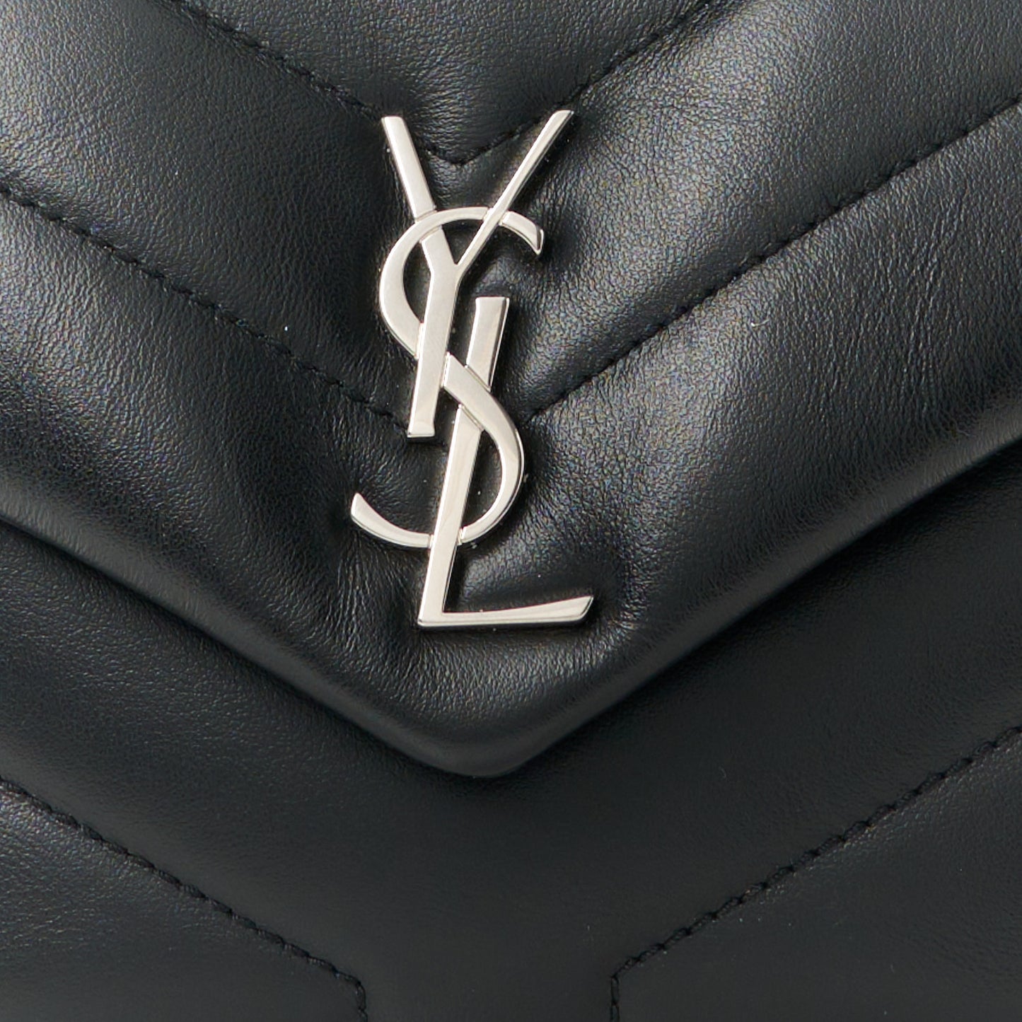 Calfskin Y Quilted Monogram Toy Loulou Crossbody Bag Black