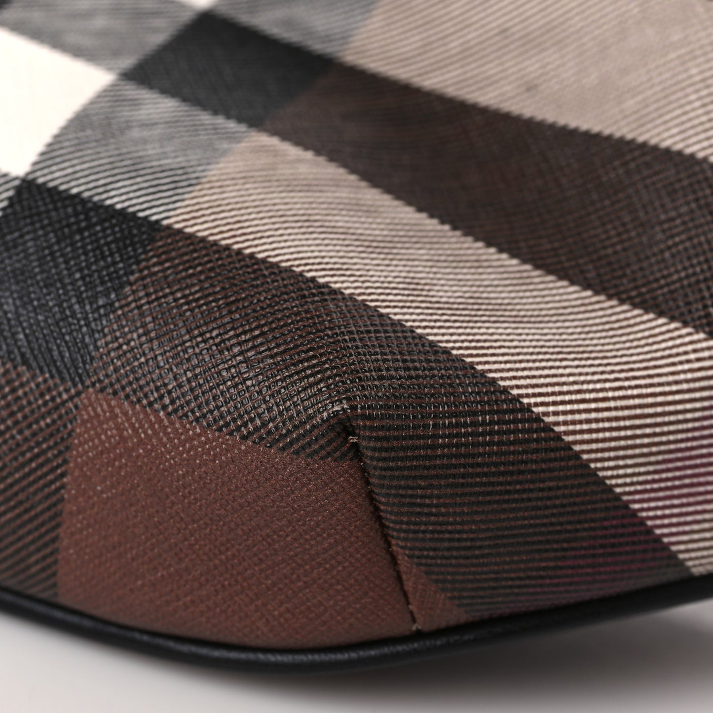 E-canvas Check Bum Bag Dark Birch Brown