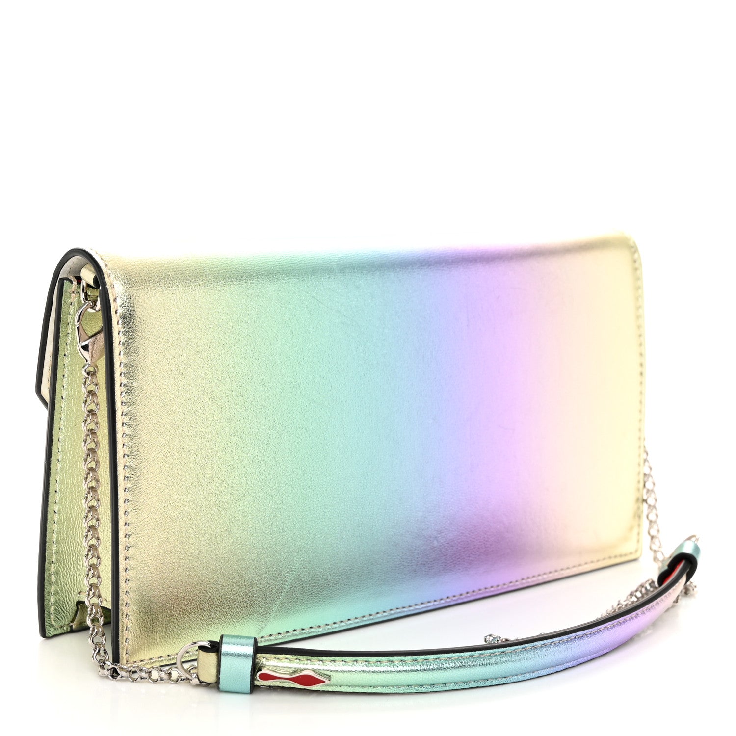 Christian Louboutin Metallic Nappa Loubi54 Crossbody Clutch Multicolor Silver 3 of 11