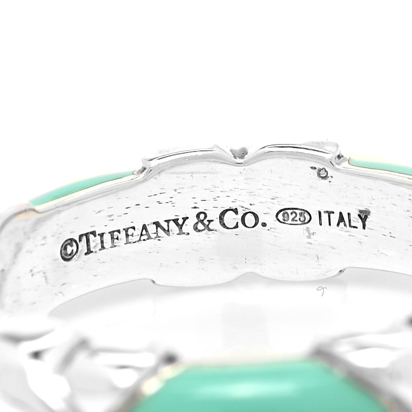 Sterling Silver Enamel Signature X Ring Blue 49 5