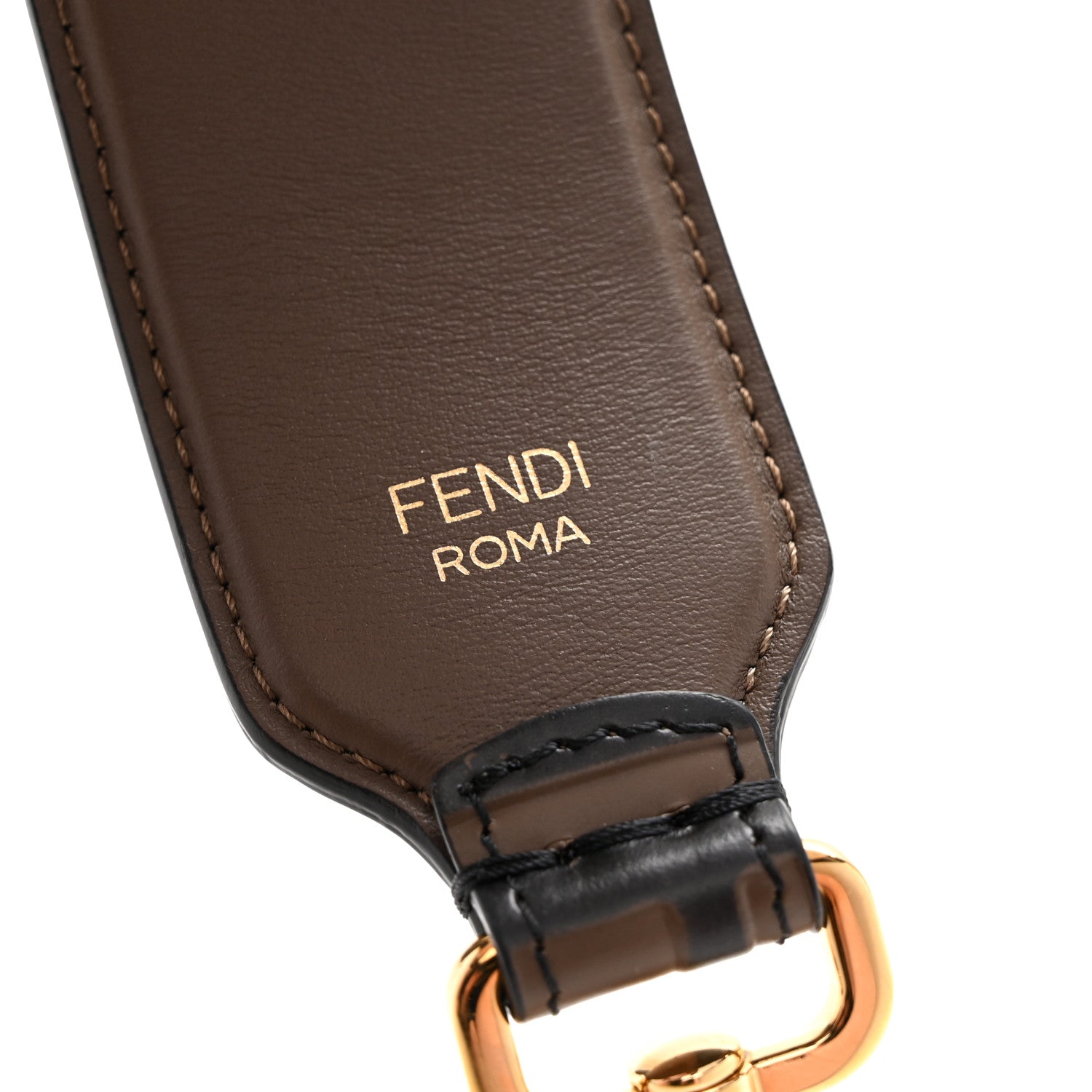 Fendi Vitello Century Bi-Color FF 1974 Embossed Strap You Maya Black 3 of 4
