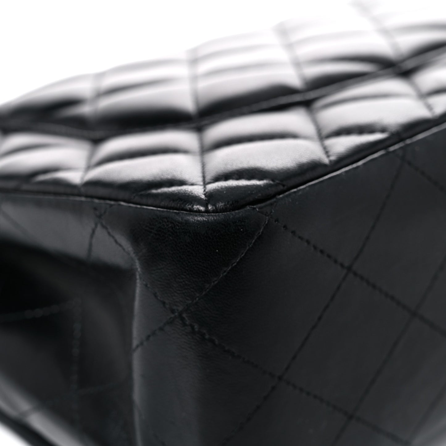 Lambskin Quilted Jumbo Double Flap Black
